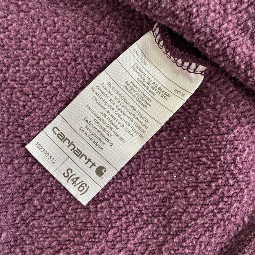 EUC 🌾 Carhartt Burgundy Zip Up Sweatshirt - Picture 4 of 6